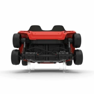 Technical illustration of the dual 12v motors and gearbox system providing rear-wheel drive.