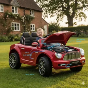 Diagram of a 24V battery system inside a large two seater ride on car for extended play time.
