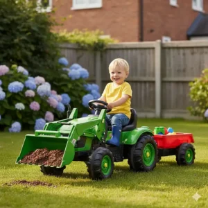 A sleek pink licensed Lamborghini electric ride-on car with upwards-opening butterfly doors.