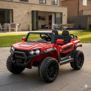 A spacious two seater motorised car for kids, offering an affordable option under the £300 price bracket.