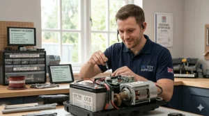 A UK-based customer support technician providing after-sales maintenance and warranty repairs for licensed ride-on car spare parts.