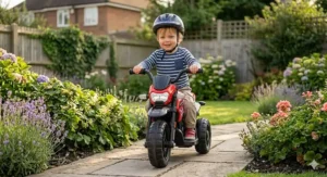 A size comparison guide for an electric motorbike for 2 year olds to ensure the perfect fit.
